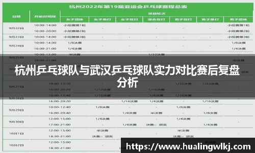 杭州乒乓球队与武汉乒乓球队实力对比赛后复盘分析